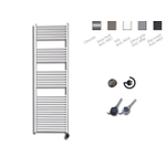 Sanicare radiateur électrique design 172 x 45 cm blanc avec thermostat noir SW420053