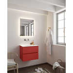 Mondiaz VICA ensemble de meuble de salle de bain - 60cm - meuble sous-vasque fire - 2 tiroirs - lavabo moon milieu - sans trou de robinet - miroir LED - version XL 60cm haut SW1097936