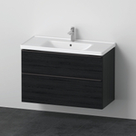 Duravit d-neo ensemble de meubles avec meuble avec 2 tiroirs à fermeture douce 100x20x48cm incl. lavabo chêne noir mat SW642217