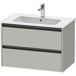 Duravit Ketho.2 Wastafelonderbouwkast - met 2 laden - 81x48x55cm - met grepen antraciet - betongrijs mat SW772642