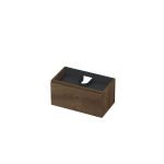 INK Wastafelonderkast - 80x45x40cm - 1 lade - greeploos - met houten keerlijst - MDF - Chocolate SW493586