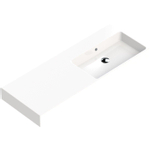 Thebalux lavabo Quadro 120 cm céramique 1x cuve à droite sans trou de robinet blanc SW717313