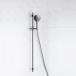 Fortifura Calvi ensemble barre de douche avec douchette à main ronde, flexible de douche lisse Gunmetal brossé PVD SW1159288