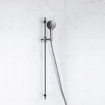 Fortifura Calvi glijstangset met ronde handdouche, gladde doucheslang Geborsteld Gunmetal PVD SW1159288