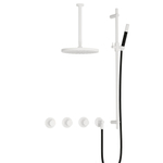 Hotbath Cobber IBS70 Regendoucheset - inbouw - 30cm plafondarm - 30cm ronde hoofddouche - staafhanddouche - glijstang - mat wit SW678214