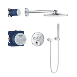 Grohe SmartControl ensemble de douche pluie encastré – thermostatique – douche de tête ronde Ø 31 cm – douchette bâton 3 jets – chrome SW108057