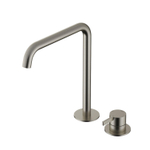 Hotbath Ace Mitigeur lavabo - rehaussé - bec rotatif - 2 trous - Nickel brossé (inox) SW1117607