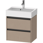 Duravit Ketho 2 Meuble sous-lavabo - 2 tiroirs - 58.4x39x54.9cm - poignées anthracite - lin mat SW772401