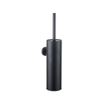 Fortifura Calvi toiletborstelhouder - gesloten model - wand - rond - mat zwart OUTLETSTORE STORE32463
