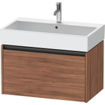 Duravit Ketho.2 Wastafelonderbouwkast - met 1 lade - 78.4x46x44cm - met greep antraciet - noten mat SW772406
