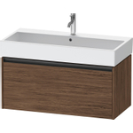 Duravit ketho 2 meuble sous lavabo avec 1 tiroir 98.4x46x44cm avec poignée anthracite noyer foncé mat SW772228