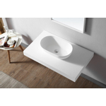 ZEZA Solid Vasque à poser - 56x32x15.5cm - solid surface - Blanc mat SW976293