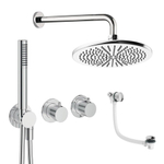 Crosswater MPRO Module ensemble de douche pluie encastré – douche de tête Ø 30 cm – bras mural courbé 30 cm – 2 leviers – chrome SW1472454