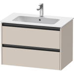 Duravit ketho 2 meuble sous lavabo avec 2 tiroirs 81x48x55cm avec poignées anthracite taupe mat SW772830