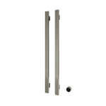 Hotbath &MORE Handdoekradiator - 38x115cm - vierkant - 2 stangen - verticaal - met schakelaar - geborsteld nikkel (RVS) SW1246149
