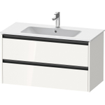Duravit Ketho.2 Wastafelonderbouwkast - met 2 laden - 101x48x55cm - met grepen antraciet - hoogglans wit SW772326