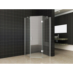 Wiesbaden Pento cabine avec 1 porte battante 1000 x 1000 x 2000 x 8 mm verre clair nano/chrome SW102851