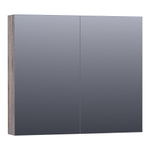 Saniclass Plain Spiegelkast - 80x70x15cm - 2 links/rechtsdraaiende spiegeldeuren - MFC - grey Canyon SW499543