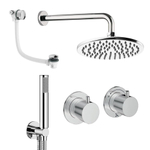 Crosswater Module Regendoucheset inbouw - 2 hendels - badafvoer - 20cm douchekop - handdouche - wandarm - chroom SW1472416