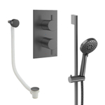 Crosswater MPRO Handdoucheset - 2 hendels - badafvoer - handdouche - glijstang - slate gunmetal (antraciet) SW1472640
