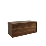 Saniclass Holz Frame Meuble de salle de bain - 100x45x40cm - plan de toilette - sans trous de robinet - 1 tiroirs - Walnut pure SW1436755
