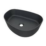 Arcqua Rocker vasque - 50x37x13cm - à poser - droite - organique - marbre coulé anthracite mat SW927806