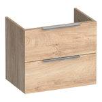 BRAUER Elevate meuble de salle de bains sous-lavabo peu profond 60 sans poignées rapportées 2 tiroirs à fermeture douce et 1 découpe pour siphon - Forest Wheat SW1200232