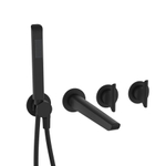 Crosswater Module Ensemble pour baignoire - 2 poignées - bec de baignoire - douchette à main - noir mat SW968405