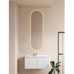 Saniclass Shine Spiegelkast - 45x140x14cm - ovaal - indirecte verlichting LED - spiegelverwarming - zwart SW1471813