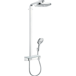 Hansgrohe Raindance Select E300 colonne de douche : avec tablette de douche 300 robinet thermostatique apparent avec douchette 3 jets et douche de tête 2 jets chrome 0452230