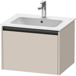 Duravit Ketho.2 Wastafelonderbouwkast - met 1 lade - 61x48x44cm - met greep antraciet - taupe mat SW771809