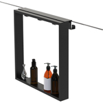 Fortifura Galeria schap met 4 haken - voor douchewand - 50x50x6.5cm - mat zwart SW1225236