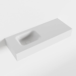MONDIAZ LEX Vasque à poser - 80x30x12cm - 0 trous de robinetterie - cuve à gauche - Solid Surface Talc mat SW476334