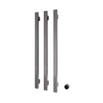 Hotbath &MORE Handdoekradiator - 57x115cm - vierkant - 3 stangen - verticaal - met schakelaar - PVD - geborsteld gunmetal (antraciet) SW1245838