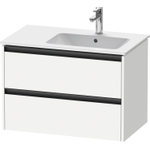 Duravit Ketho.2 Wastafelonderbouwkast - met 2 laden - voor waskom rechts - 81x48x54.9cm - met grepen antraciet - wit mat SW772020