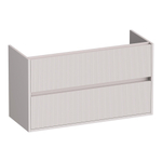 BRAUER Adore Wavy meuble sous-lavabo peu profond 100 2 tiroirs softclose - sans poignée - 1 découpe pour siphon - sable mat SW1198644