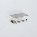 Fortifura Calvi Porte-rouleau papier WC - avec plateau - inox brossé SW1183054