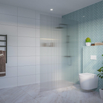 Fortifura Galeria Inloopdouche - ribbel - glas - 140x200cm - 8mm - nano - blind - inbouw profiel - helder geribbeld SW1170604