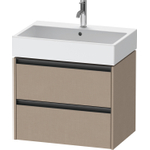 Duravit Ketho.2 Wastafelonderbouwkast - met 2 laden - 68.4x46x54.9cm - met grepen antraciet - linnen mat SW773091