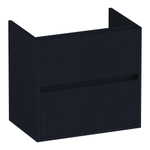 BRAUER Adore Wavy wastafelonderkast ondiep 60 2 softclose lades - greeploos - 1 sifon uitsparing - mat zwart SW1198664