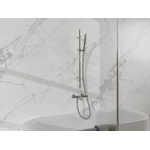 FortiFura Calvi Mitigeur baignoire - avec barre curseur - douchette stick - flexible en métal - Chrome SW997404