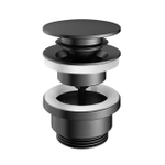 Hotbath Gal Clickplug - met schroef rond - PVD - gunmetal geborsteld (antraciet) SW656436