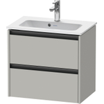 Duravit Ketho 2 meuble sous-lavabo avec 2 tiroirs 61x39x54.9cm avec poignées gris béton anthracite mat SW772678