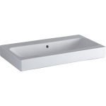 Geberit ICon wastafel - 75x48.5x15.5cm - 1 wasbak - 0 kraangaten - met overloopgat vuilafstotend - keramiek - glans wit SW422310