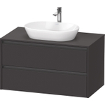 Duravit Ketho.2 Wastafelonderbouwkast - inclusief consoleplaat - met 2 laden - 100x55x56.8cm - met handgrepen antraciet - grafiet supermat SW773090