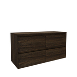 Saniclass Holz Pure Badkamermeubelset - 120x45x60cm - topblad - zonder kraangaten - 4 lades - Eiken Charcoal SW1436772