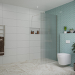 Fortifura Galeria Douche à l'italienne - 90x200cm - verre nervuré - Inox brossé SW877034
