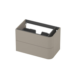 INK Concept R Wastafelonderkast - 80x45x52cm - 2 lades - opliggende grepen - afgeronde hoek rechts - MDF lak - mat creme cotton SW1405670