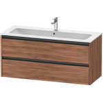 Duravit Ketho.2 Wastafelonderbouwkast - met 2 laden - voor enkele wastafel - 121x48x55cm - met grepen antraciet - noten mat SW772065