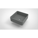 Arcqua Case Vasque à poser - 37x37cm - Carré - Marbre coulé - Gris mat SW767315